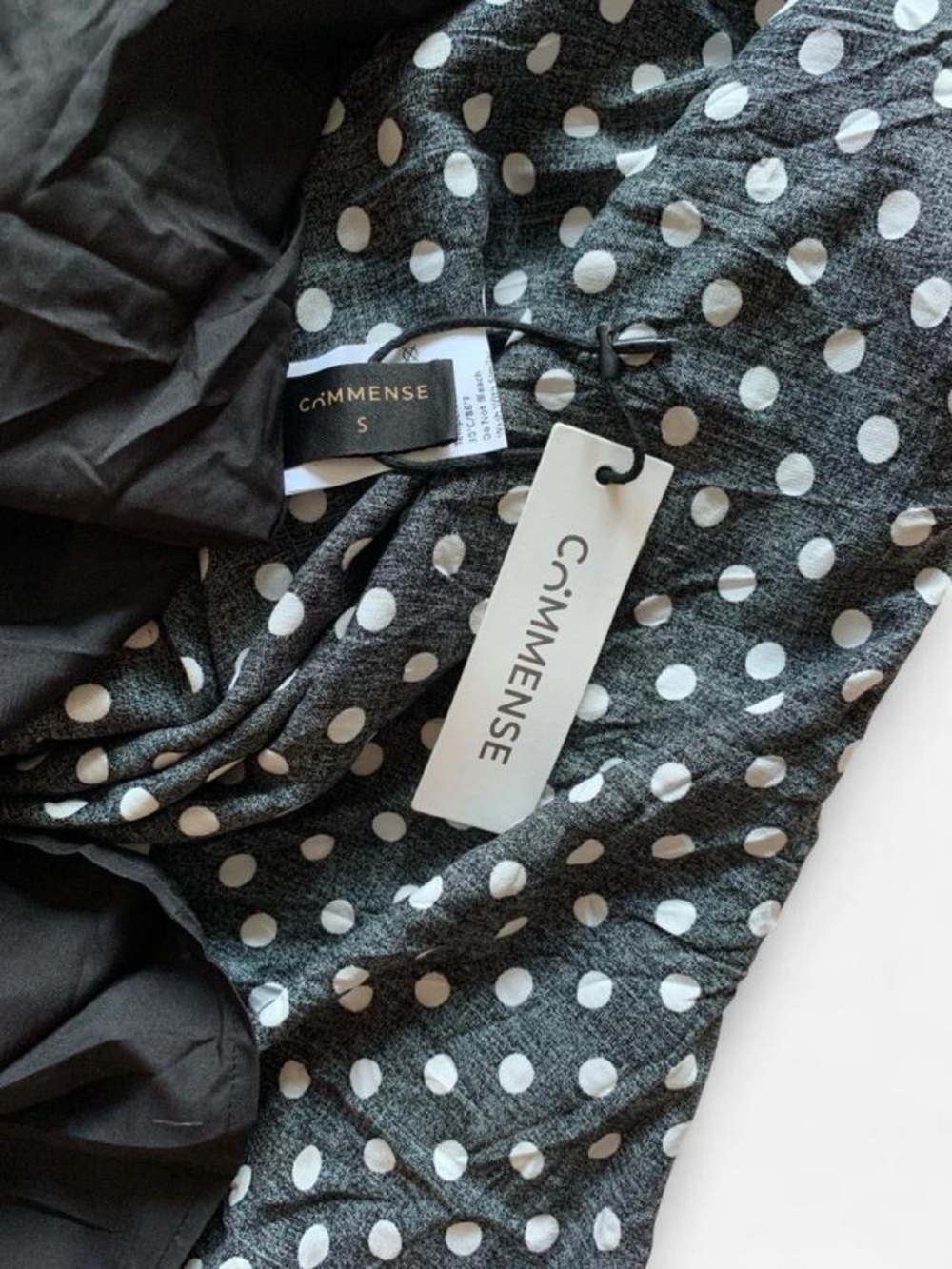 COMMENSE Black & White Polka Dot Midi Dress – Size S – NWT - Picture 7 of 8